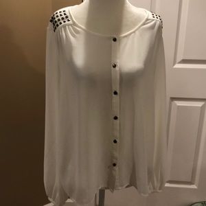 White button down with studs